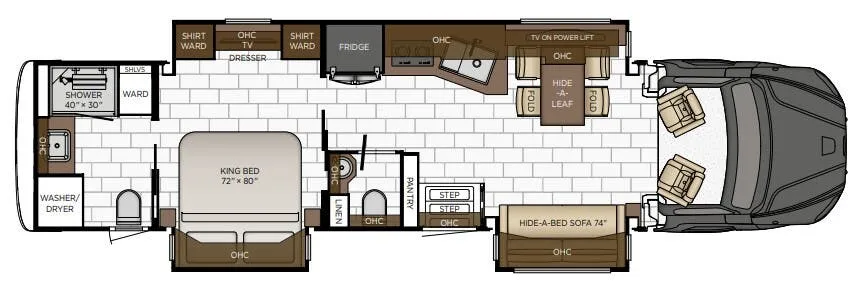 Newmar Supreme Aire 4051 floor plan