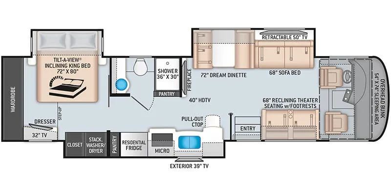 2019 Thor Motor Coach Palazzo 37.4 - Floor plan