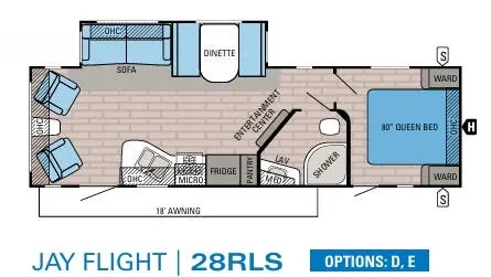 2018 Jayco Jay Flight 28RLS - Floor plan
