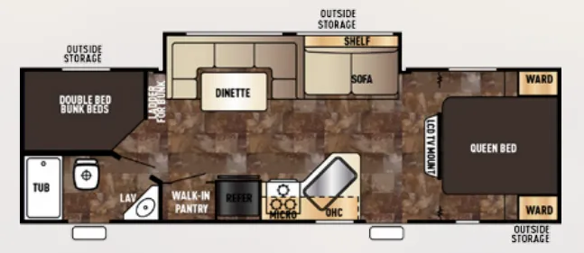 Forest River Cherokee Grey Wolf 26DBH floor plan