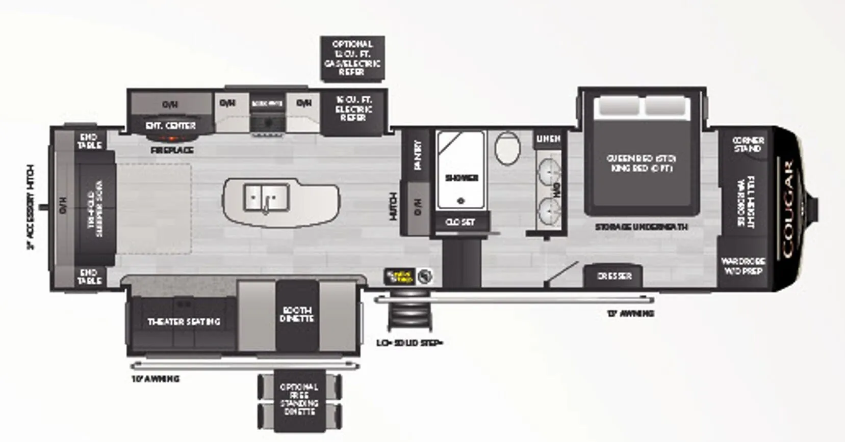 2023 Keystone Cougar 316RLS - Floor plan