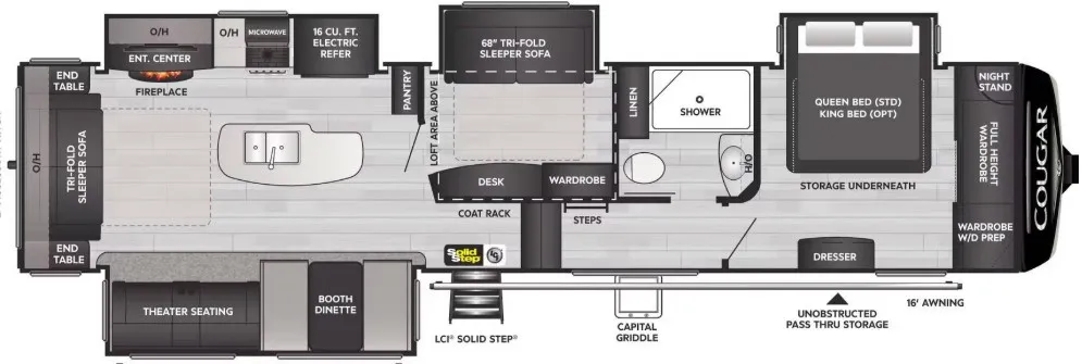 2022 Keystone Cougar 368MBI - Floor plan
