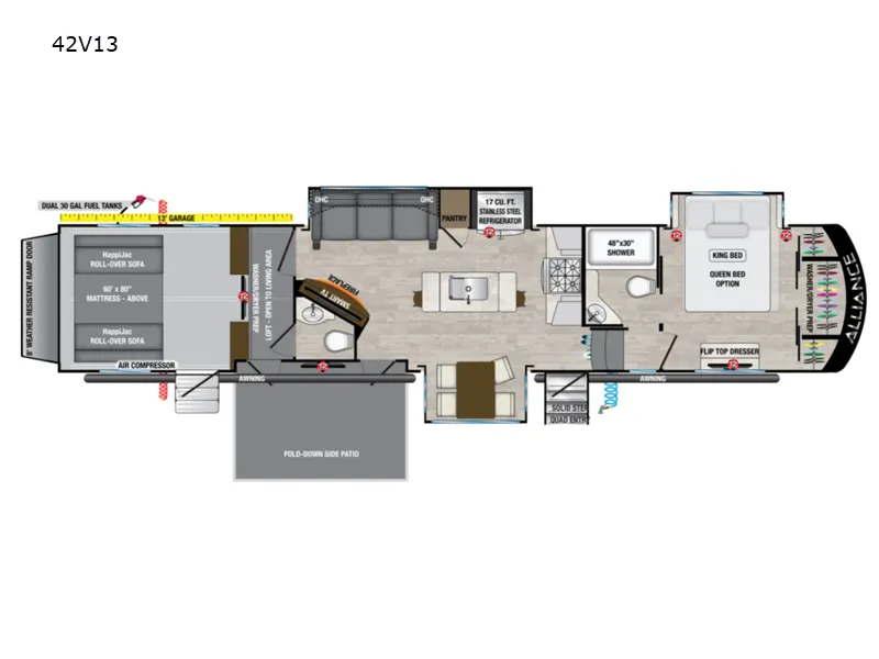 2023 Alliance RV Valor 42V13 - Floor plan