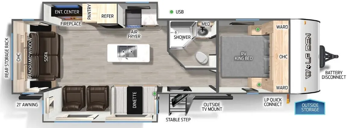 Forest River Cherokee Wolf Den Black Label 274WKBL floor plan