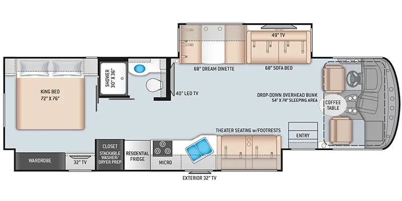 2019 Thor Motor Coach Windsport 34R - Floor plan