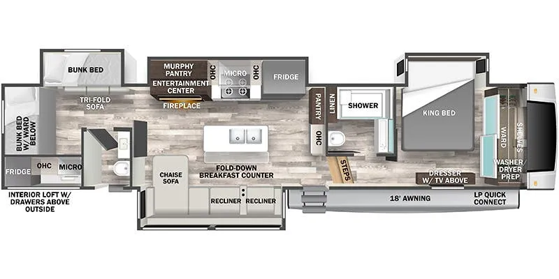 Forest River Cedar Creek 375BHO floor plan