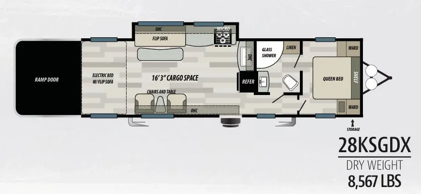 Forest River Shockwave 28KSGDX floor plan