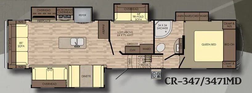 CrossRoads Cruiser 3471MD floor plan