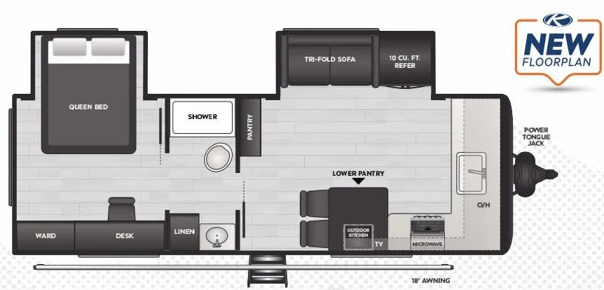 Keystone Hideout 24FKS floor plan