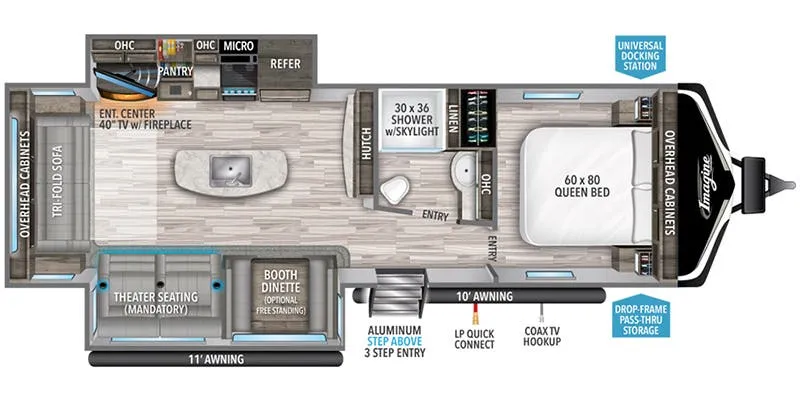 2023 Grand Design Imagine 2970RL floor plan