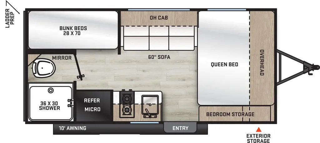 2025 Forest River Aurora Light 16BHX floor plan