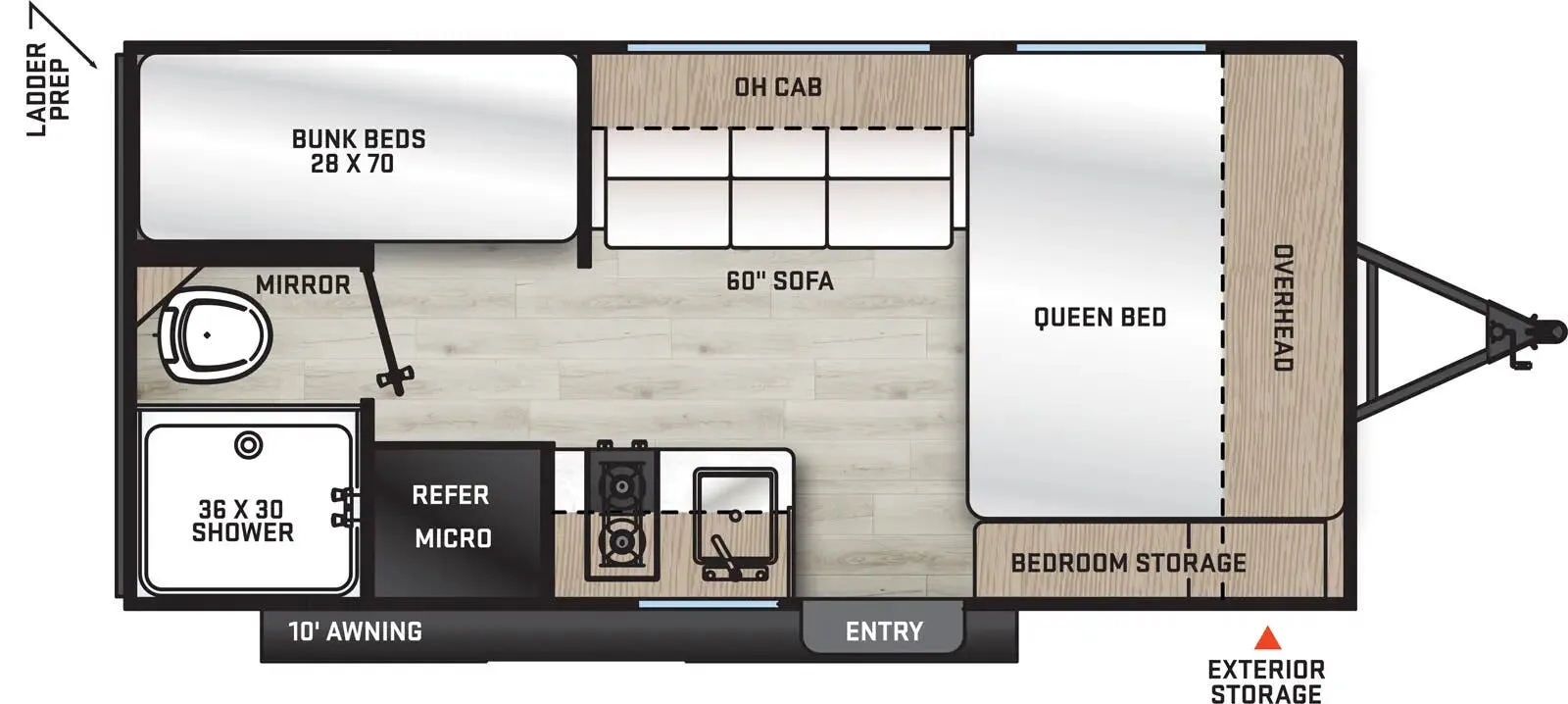 2025 Forest River Aurora Light 16BHX - Floor plan