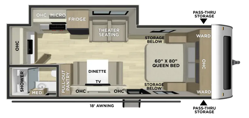 Coachmen Freedom Express Ultra Lite 22MLS floor plan