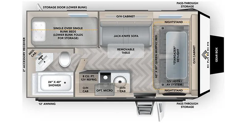 2022 Ember RV Overland 170MBH - Floor plan