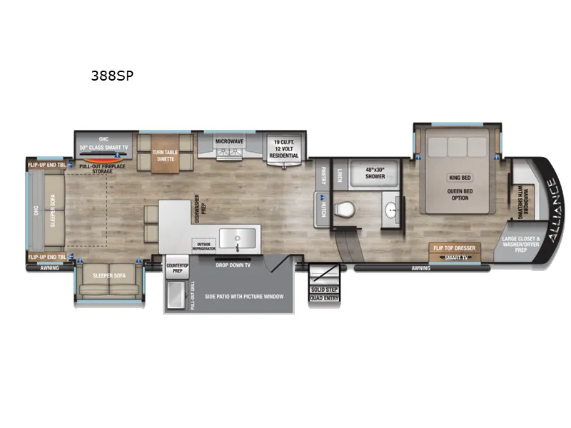 2026 Alliance RV Paradigm 388SP floor plan