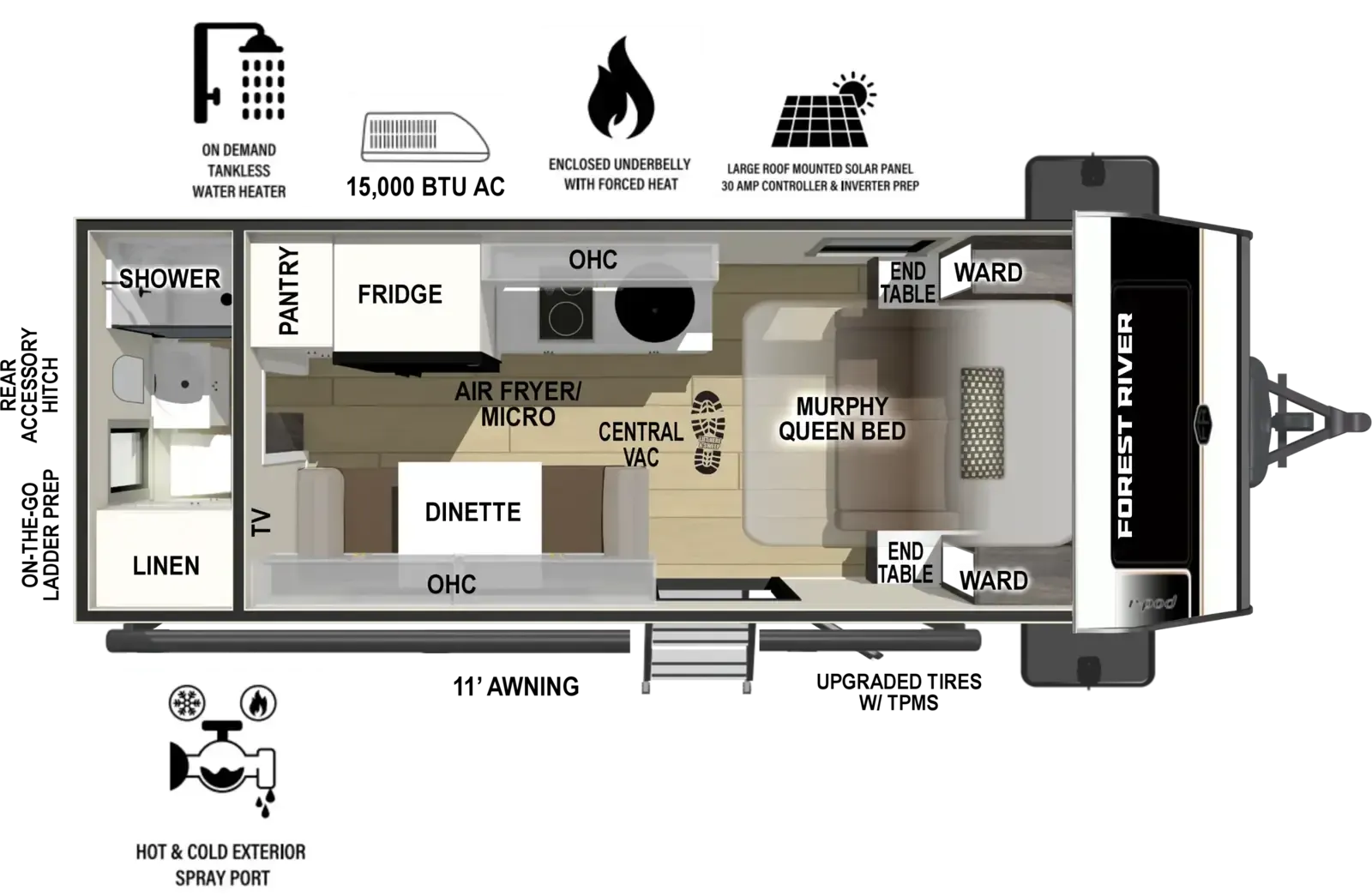 Forest River R-Pod RP-192 floor plan