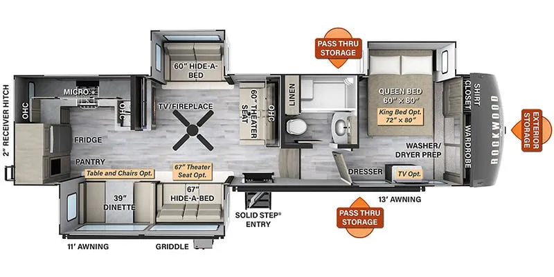 2027 Forest River Rockwood Signature 371RK - Floor plan