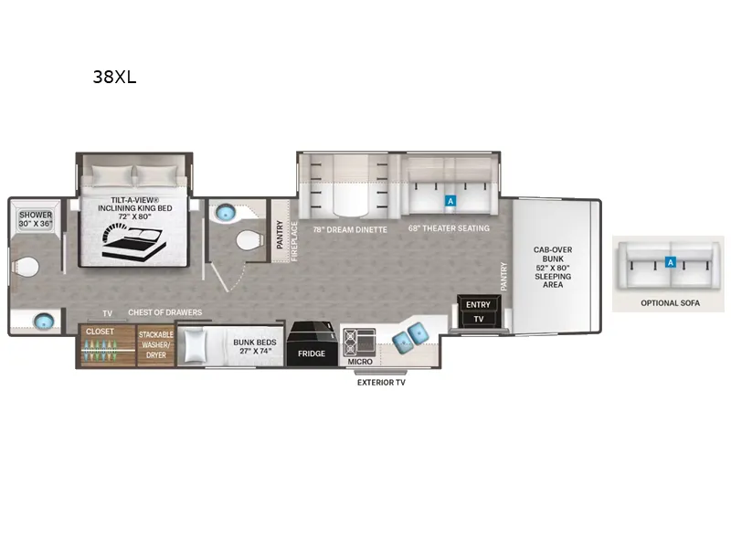 2026 Thor Motor Coach Inception 38XL - Floor plan
