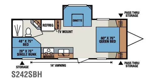 K-Z Sportsmen S242SBH floor plan
