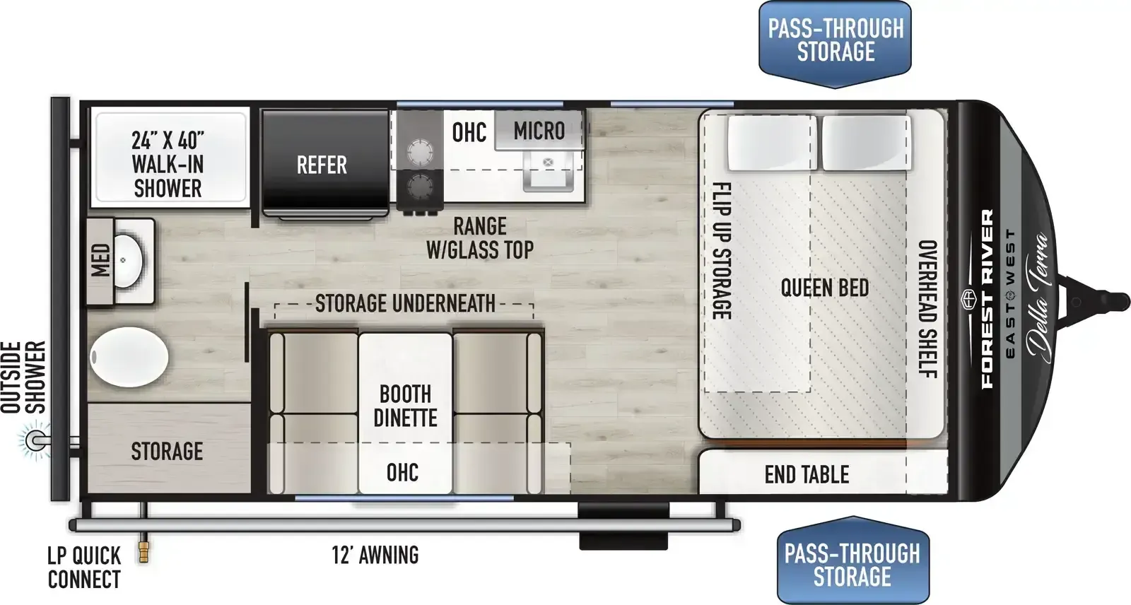 East to West Della Terra 160RBXLE floor plan