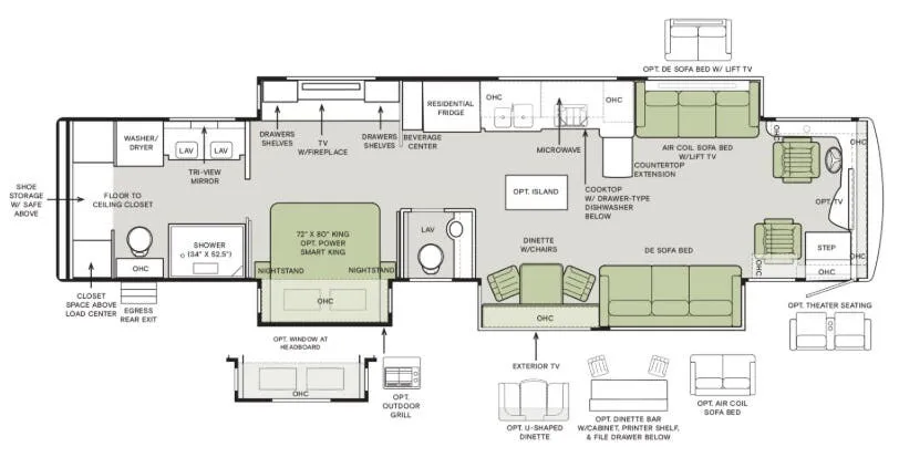 2026 Tiffin Zephyr 45 FZ floor plan
