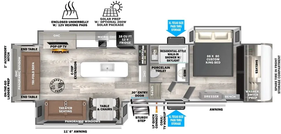 2024 Forest River Salem Hemisphere 325RL - Floor plan