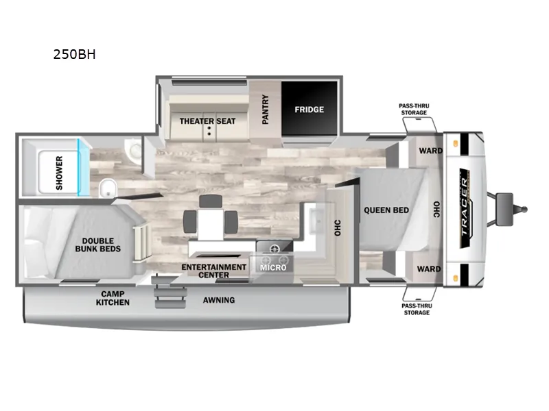 2025 Prime Time Tracer 250BH — Floor plan
