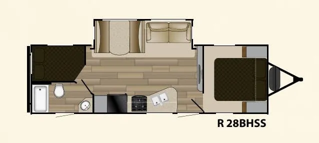 Cruiser RV Radiance Touring 28BHSS floor plan