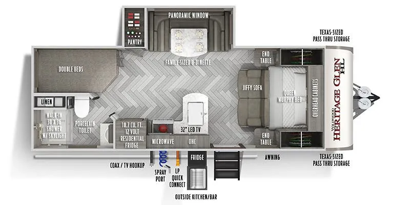 2022 Forest River Wildwood Heritage Glen 20BHHL floor plan