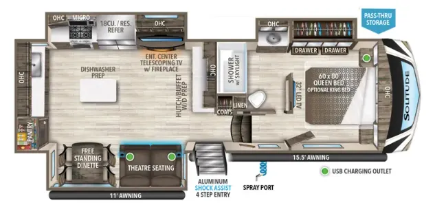 2022 Grand Design Solitude 280RK floor plan