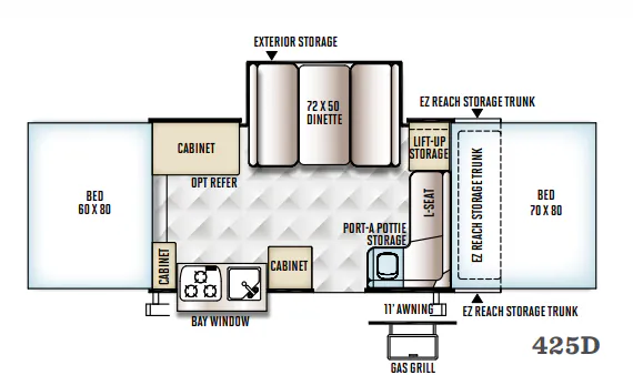 Forest River Flagstaff Classic 425D floor plan
