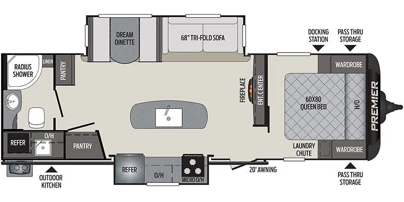 2016 Keystone Premier Ultra Lite 26RBPR - Floor plan