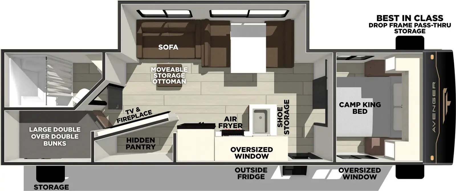 2026 Prime Time Avenger 26DBS - Floor plan