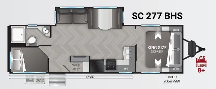2021 Cruiser RV Shadow Cruiser 277BHS - Floor plan