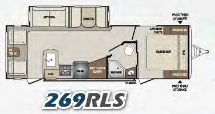 Keystone Bullet 269RLS floor plan
