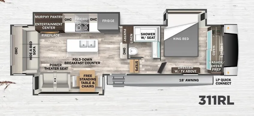 Forest River Cedar Creek 311RL floor plan