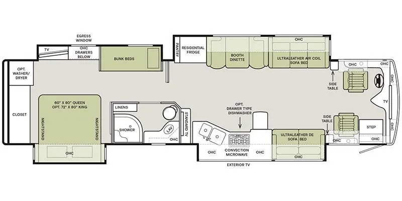 2014 Tiffin Phaeton 40 QKH floor plan