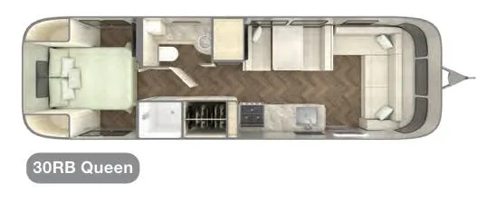 Airstream International 30RB QUEEN floor plan