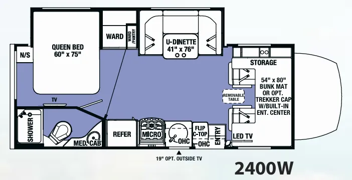 Forest River Sunseeker MBS 2400W floor plan