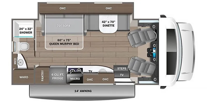 2024 Entegra Coach Qwest 24R - Floor plan