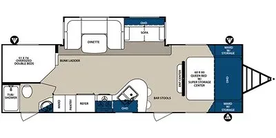 2016 Forest River Surveyor 291BHSS - Floor plan