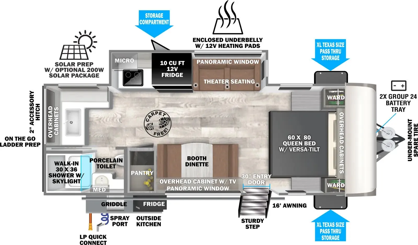 Forest River Wildwood Heritage Glen Hyper-Lyte 22RKHL floor plan
