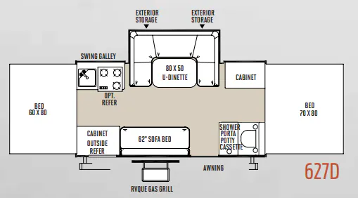 Forest River Flagstaff Classic 627D floor plan