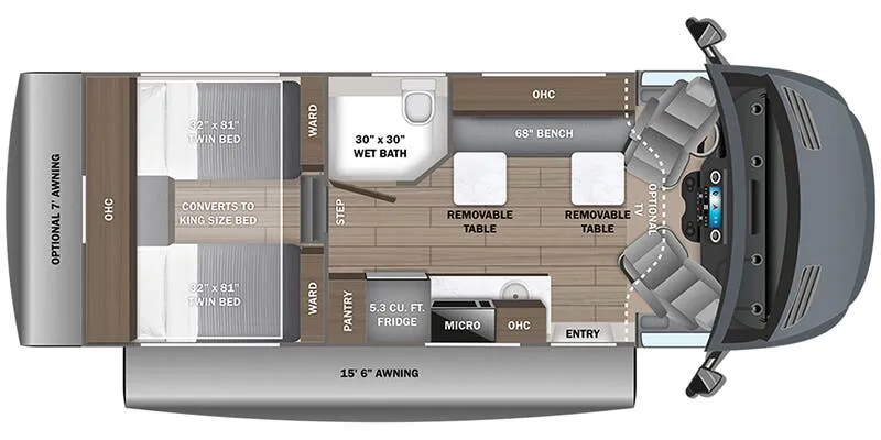 2026 Entegra Coach Condor 23S - Floor plan