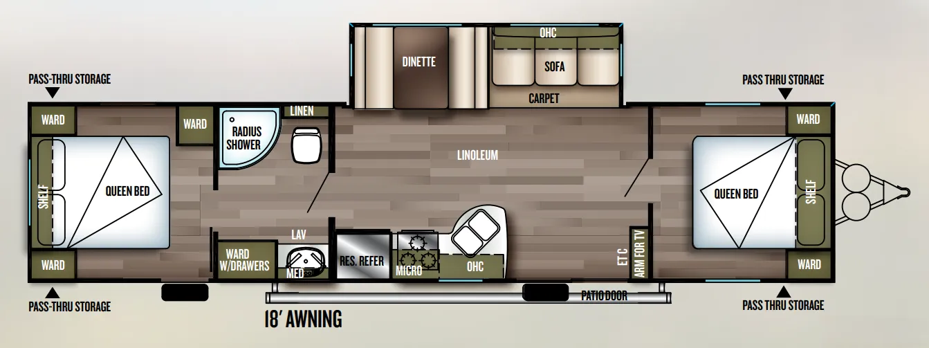Forest River Wildwood 37BHSS2Q floor plan