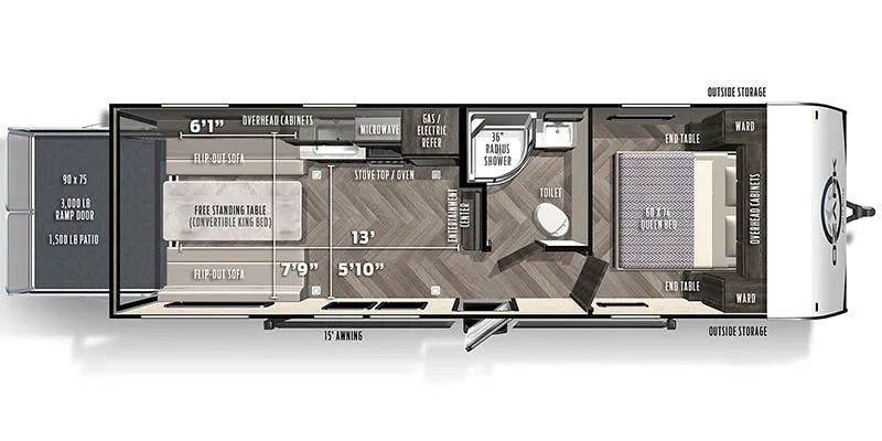 2021 Forest River Ozark 2500TH - Floor plan