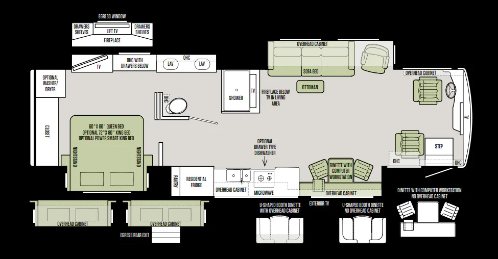 Tiffin Allegro Bus 37 AP floor plan