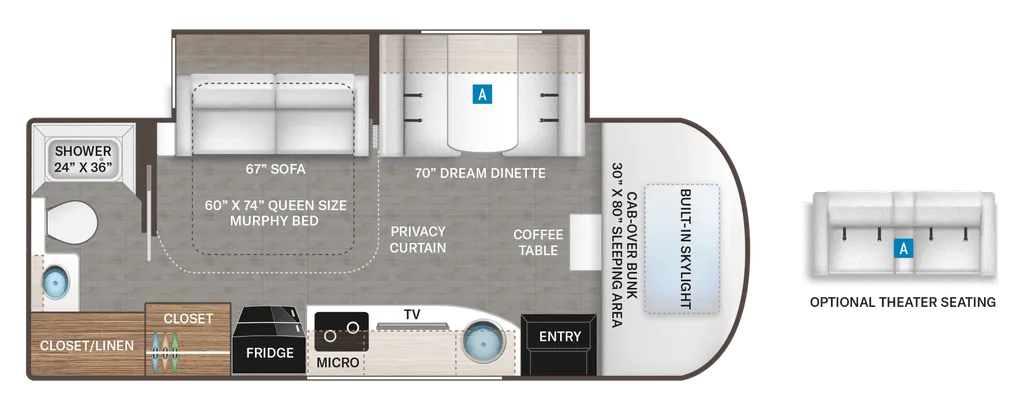2024 Thor Motor Coach Tiburon 24FB floor plan