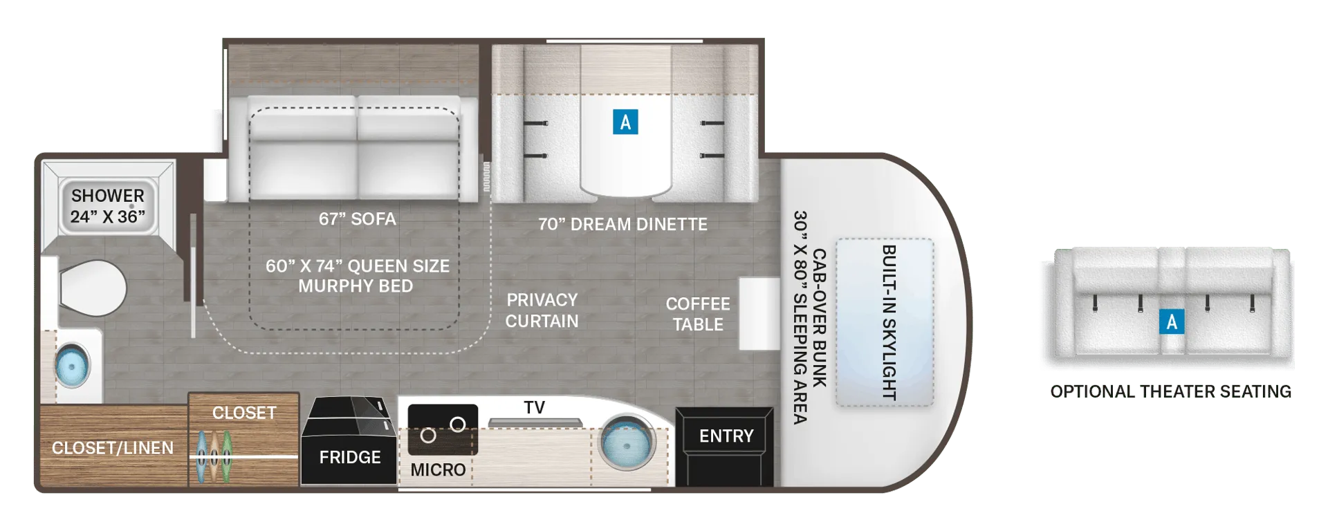 2024 Thor Motor Coach Tiburon 24FB - Floor plan