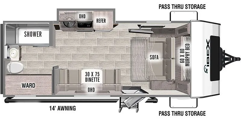 2022 Forest River IBEX 19RBM floor plan